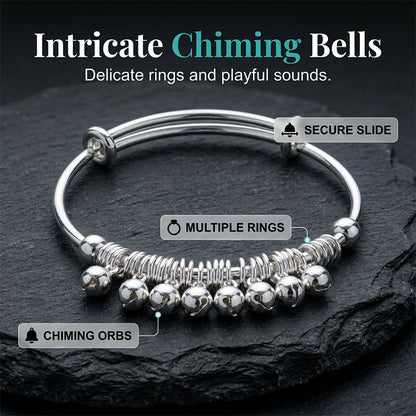 📢📢50 % DE RÉDUCTION !! ⏰ Bracelet délicat clochettes en argent – Réglable, léger & finition polie – Parfait comme cadeau ou accessoire quotidien – tintement doux au poignet 🔔