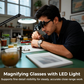 📢 50% DE RÉDUCTION ! 🔍 Loupe de Précision LED – ABS & Lentilles Optiques – Grossissement Multiple & Mains Libres for Électronique & Artisanat