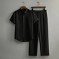 👔🔥 PROMOTION FLASH 50% ! ✨ Ensemble Homme 2 Pièces Texturé – Chemise & Pantalon Décontracté, Coupe Coordonnée & Respirante 🧳