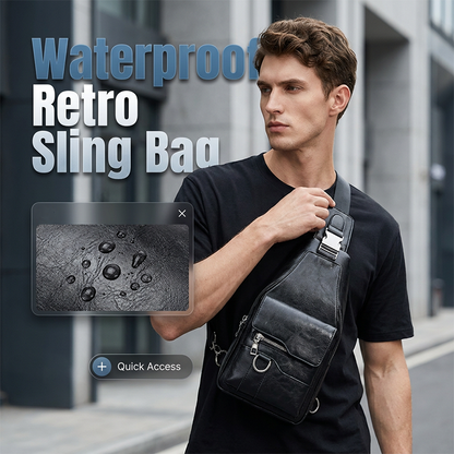 🎒 -50% MAINTENANT ! 🧳 Sac Bandoulière Homme Rétro Imperméable en Simili Cuir – Résistant à l'Eau, Rangement Intelligent & Confort Ergonomique – L'Essentiel du Quotidien ✨