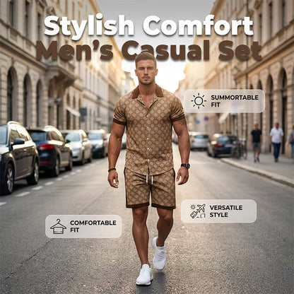👕✨ Ensemble Été Imprimé Homme – Matière Légère et Respirante 🌬️