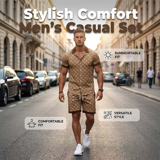 👕✨ Ensemble Été Imprimé Homme – Matière Légère et Respirante 🌬️
