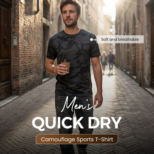 🏃‍♂️ -50% MAINTENANT ! 🌲 T-Shirt Sport Camouflage Séchage Rapide Homme – Evacuation de l'Humidité & Coupe Active – Entraînez-vous avec Style 💪
