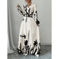 👗 50 % DE RÉDUCTION EN CE MOMENT ! 🌸 Robe longue à motifs floraux, encolure en V et manches à volants – silhouette flatteuse, légère et parfaite pour faire la fête 🥂