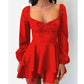 👗 50 % DE RÉDUCTION EN CE MOMENT ! 🎀 Robe-jupe à encolure en cœur pour femme – Volants superposés et dos nu – À la fois espiègle et élégante 🥂