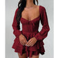 👗 50 % DE RÉDUCTION EN CE MOMENT ! 🎀 Robe-jupe à encolure en cœur pour femme – Volants superposés et dos nu – À la fois espiègle et élégante 🥂