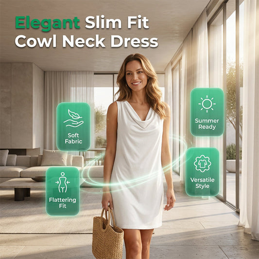👗 66% DE RÉDUCTION 💥 Robe slim fit col bénitier – Sans manches & poches latérales – Polyvalente, parfaite pour le bureau ou les soirées – élégante et confortable ✨🌸