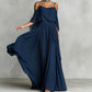 👗 Robe fluide sans manches à encolure asymétrique – design minimaliste, jupe ample et allure élégante, idéale pour les occasions spéciales et le quotidien avec élégance 🌙
