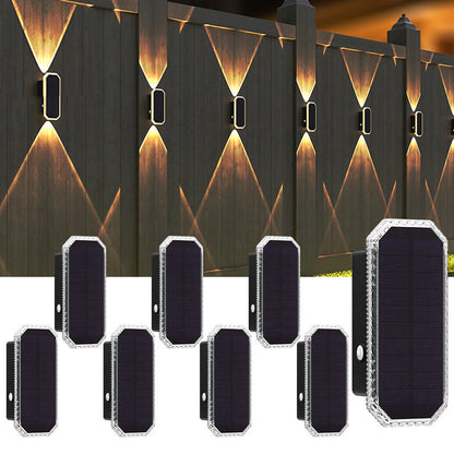 📢🔥 -50% ! Applique Solaire Murale Haut & Bas – Éclairage Bidirectionnel Cristal Élégant, Imperméable Tous Temps Pluie Neige, Panneau Haute Efficacité 20h Autonomie · Lot 2 ou 4 · Installation Sans Fil ✨