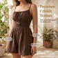🌴 VENTE FLASH 🌿 Combinaison Femme en Tissu Froissé Texturé – Confort Aéré, Taille Élastique & Style Plage