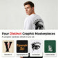 Lot de 4 T-Shirts Streetwear à Imprimé Graphique pour Homme