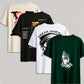 Lot de 4 T-Shirts Streetwear à Imprimé Graphique pour Homme