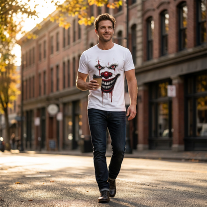 T-Shirt Col Rond à Imprimé Numérique pour Homme