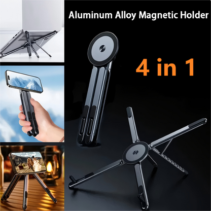 🧲📱 -50% ! 💻Support Magnétique Multifonction 4-en-1 – Fixation Solide, Hauteur Réglable & Design Pliable.