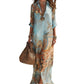 👗 56% DE RÉDUCTION 🌺 Robe longue imprimée bohème – coupe fluide, col V et boutons devant – tissu léger et respirant – idéale pour les belles journées d’été