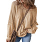 🧥🔄 PROMO FLASH 50% ! Haut Polyvalent Col Rond Manches Longues Femme – Silhouette Ample, Texture Gaufrée, 5 Coloris, Tailles S-2XL, Idéal Toute Saison 🌸🍁