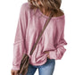 🧥🔄 PROMO FLASH 50% ! Haut Polyvalent Col Rond Manches Longues Femme – Silhouette Ample, Texture Gaufrée, 5 Coloris, Tailles S-2XL, Idéal Toute Saison 🌸🍁
