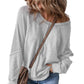 🧥🔄 PROMO FLASH 50% ! Haut Polyvalent Col Rond Manches Longues Femme – Silhouette Ample, Texture Gaufrée, 5 Coloris, Tailles S-2XL, Idéal Toute Saison 🌸🍁
