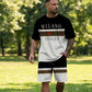 👕 PROMO LIMITÉE -50% ! ✨ Ensemble T-shirt Imprimé et Short Homme – Color-Block, Respirant, Style Streetwear 🔥