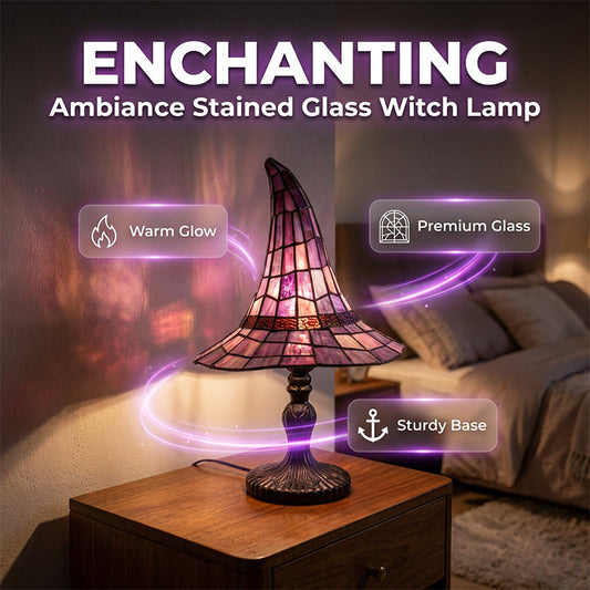 Lampe Sorcière en Vitrail – Ambiance Ensorcelante