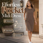-50% Exclusif | Robe Décontractée en Coton Mélangé | Col Rond Respirant & Manches Courtes | Coupe Ample Robe Midi Été Femme