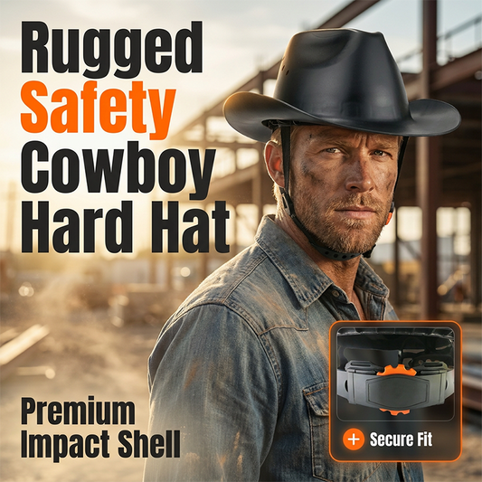 📢📢 -50% !! ⏰ Casque de Sécurité Style Cowboy à Large Bord – Casque de Chantier