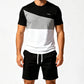 📢👕 PROMO FLASH 50% ! Ensemble T-Shirt & Short Color-Block Homme – Tissu Mélangé Respirant, Poches Latérales, 2 Coloris, Tailles S-5XL, Idéal Sport & Détente ⚡