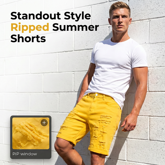 📢📢 -50% !! ⏰ Short Déchiré Casual Homme Été
