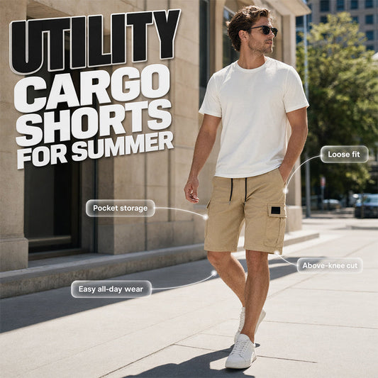 🩳☀️ PROMO FLASH -58% ! Short Cargo Décontracté Homme – Coupe Ample, Multi-Poches, Longueur 5/4, Tissu Mélangé, Tailles S-2XL, Idéal Été & Outdoor 🔥