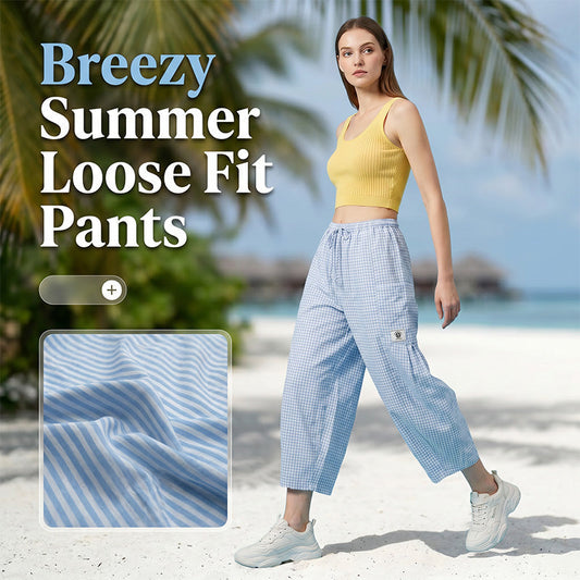 | ⏰ -50% – Léger & Économique 🌊✨ Pantalon Large d'Été Fluide – Respirant & Poches ! | Parfait pour la Plage ou le Style Vacances 🏖️☀️