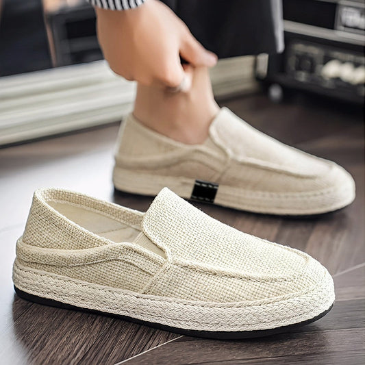 👞 PROMO LIMITÉE 50% DE RÉDUCTION ! ✨ Chaussures Slip-On en Toile Homme – Respirantes, Flexibles, Style Décontracté 🌿