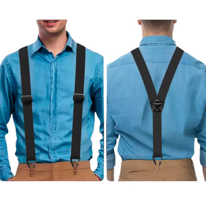 👔🔧 PROMO FLASH -50% ! Bretelles Homme en X avec Crochets – Robustes, Larges Sangles 3.8cm, Réglables, 6 Coloris, Idéales Travail & Quotidien ✨