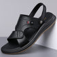 👡 50% DE RÉDUCTION ! ✨ Sandales en cuir pour homme 2 en 1 – Polyvalentes pour l'extérieur et la plage – Cuir véritable, semelle flexible et confort optimal – Parfaites pour les journées chaudes et un look décontracté ☀️🌊