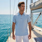 📢📢-50% !! ⏰Chemise Homme Lin Respirante Manches Courtes Col Boutonné