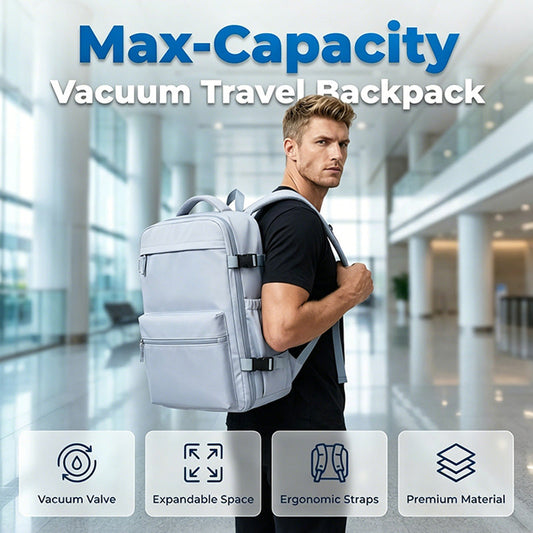 🎒✈️ 50% DE RÉDUCTION ! Sac à Dos à Compression Sous Vide pour Voyages d'Affaires – Gain de Place par Aspiration d'Air, Imperméable & Compatible TSA – Parfait pour Valise & Bagage Cabine 🌍