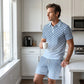 👕 OFFRE LIMITÉE : 50 % DE RÉDUCTION ! ✨ Ensemble chemise à col et short pour homme à imprimé géométrique – Motif moderne, respirant, look coordonné 🔷