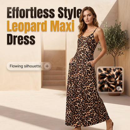 👗 -50% MAINTENANT ! 🐆 Robe Maxi Imprimé Léopard Bretelles Femme – Fluide & Légère – Parfaite pour la plage, les soirées d'été ou un style audacieux au quotidien – Sauvage et élégante 🌊✨
