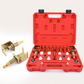 🔧🚗 Kit de détection de fuites de climatisation automobile – Adaptateurs filetés, bouchons multi-tailles et test sous pression