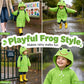 🐸 -50% ! Poncho de Pluie Enfant Style Grenouille ☔️ – Imperméable, Léger & Compatible Sac à Dos