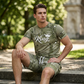 🎉 Soldes 2026 — Plus de 33 000 vendus ! 👕 Ensemble T-Shirt & Short Imprimé Faux Denim Décontracté Homme 🧢