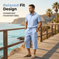 👔 -50% MAINTENANT ! ☀️ Ensemble Lin Homme Été – Chemise Ample & Short Cargo – Respirant & Élégant – Parfait pour l'Été 🌊