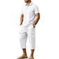 👔 -50% MAINTENANT ! ☀️ Ensemble Lin Homme Été – Chemise Ample & Short Cargo – Respirant & Élégant – Parfait pour l'Été 🌊