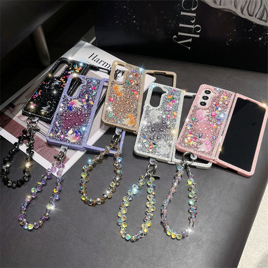 Offre Spéciale : Coque Paillettes Poisson Rouge Scintillant pour Samsung Z Fold | Housse Luxe Strass avec Dragonne | Coque Rigide Acrylique Anti-Choc