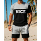 ⏰ -50% – ENSEMBLE T-SHIRT & SHORT COLOR BLOCK HOMME ! 👔🩳 Respirant, Stylish & Polyvalent – Tissu Léger, Taille Élastique & Poches Pratiques – Parfait pour le Sport, le Gym et le Quotidien ✨💪