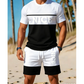 ⏰ -50% – ENSEMBLE T-SHIRT & SHORT COLOR BLOCK HOMME ! 👔🩳 Respirant, Stylish & Polyvalent – Tissu Léger, Taille Élastique & Poches Pratiques – Parfait pour le Sport, le Gym et le Quotidien ✨💪