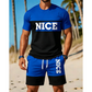 ⏰ -50% – ENSEMBLE T-SHIRT & SHORT COLOR BLOCK HOMME ! 👔🩳 Respirant, Stylish & Polyvalent – Tissu Léger, Taille Élastique & Poches Pratiques – Parfait pour le Sport, le Gym et le Quotidien ✨💪