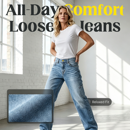 👖 50% DE RÉDUCTION 🌸 Jean décontracté pour femme – Coupe ample & jambes droites – Denim confortable, look casual chic – parfait pour le quotidien ou les sorties – intemporel et facile à assortir ✨🛒🌿