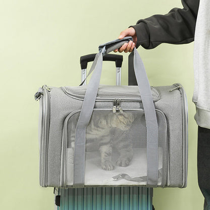 📢📢-40% !! ⏰Sac de Transport Pliable en Maille pour Chat – Grand Format
