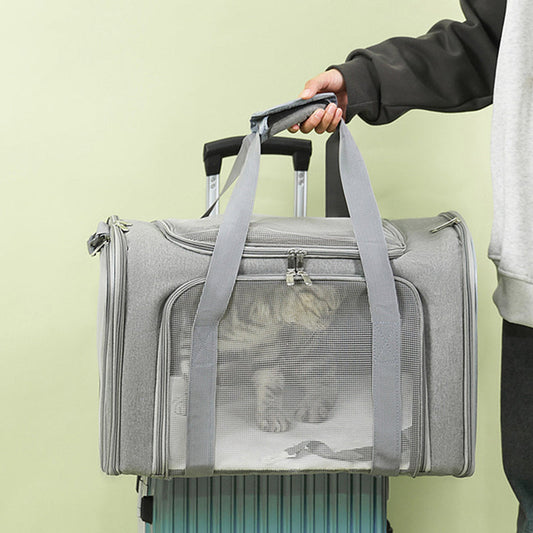 📢📢-40% !! ⏰Sac de Transport Pliable en Maille pour Chat – Grand Format
