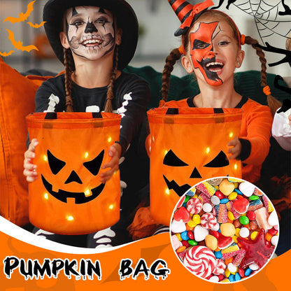 🎃 Soldes 2026 — Plus de 19 000 vendus ! ✨ Sac Citrouille Lumineux Halloween – Lumières LED & Grand Intérieur 🍬
